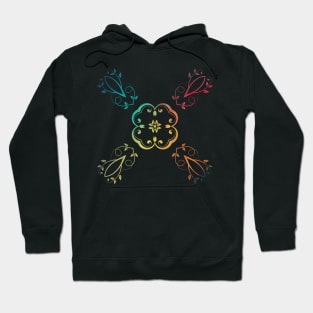 Rainbow abstract flower design 10 Hoodie